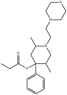 2,5-Dimethyl-1-(2-morpholinoethyl)-4-phenyl-4-propionyloxypiperidine,54521-90-3,结构式