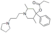 2,5-Dimethyl-4-phenyl-4-propionyloxy-1-[3-(1-pyrrolidinyl)propyl]piperidine Struktur