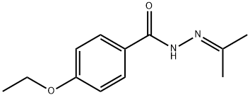 Benzoic acid, 4-ethoxy-, (1-methylethylidene)hydrazide (9CI) 化学構造式