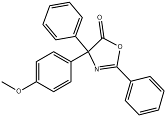 5(4H)-Oxazolone,  4-(4-methoxyphenyl)-2,4-diphenyl- 化学構造式