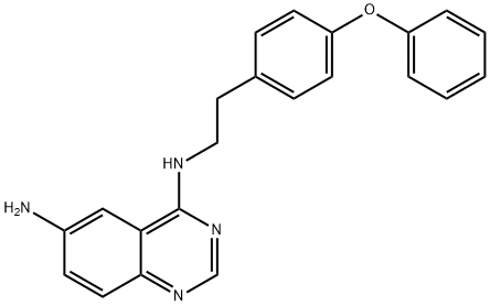 6-アミノ-4-(4-フェノキシフェニルエチルアミノ)キナゾリン 化学構造式
