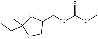 Carbonic acid, (2-ethyl-2-methyl-1,3-dioxolan-4-yl)methyl methyl ester (9CI) Struktur