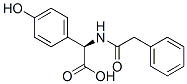 (R)-4-ヒドロキシ-α-[(フェニルアセチル)アミノ]ベンゼン酢酸 化学構造式