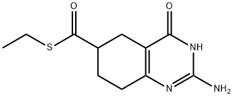 2-amino-6-ethylsulfanylcarbonyl-5,6,7,8-tetrahydro-1H-quinazolin-4-one Structure