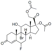 17,21-Diacetyloxy-9-bromo-6-fluoro-11-hydroxypregn-4-ene-3,20-dione 化学構造式