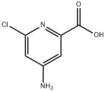 4-amino-6-chloropicolinic acid 化学構造式