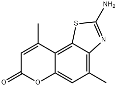 7H-Pyrano[2,3-g]benzothiazol-7-one,  2-amino-4,9-dimethyl- 结构式