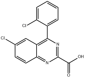 6-クロロ-4-(2-クロロフェニル)-2-キナゾリンカルボン酸 化学構造式