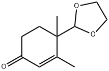 4-[1,3]Dioxolan-2-yl-3,4-dimethyl-cyclohex-2-enone 化学構造式