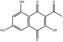 3-Acetyl-2,5,7-trihydroxynaphthalene-1,4-dione Struktur