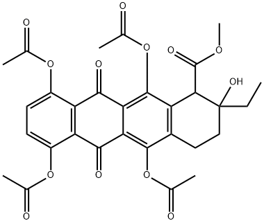 5,7,10,12-Tetrakis(acetyloxy)-2-ethyl-1,2,3,4,6,11-hexahydro-2-hydroxy-6,11-dioxo-1-naphthacenecarboxylic acid methyl ester Structure