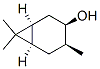 rel-(1α*,3β*,4β*,6α*)-4,7,7-トリメチルビシクロ[4.1.0]ヘプタン-3-オール 化学構造式