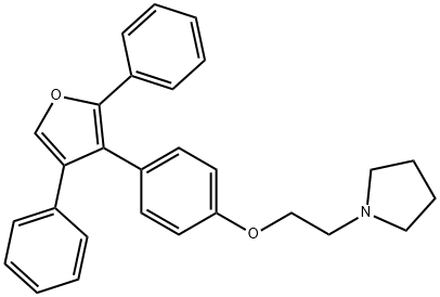 1-[2-[4-(2,4-Diphenyl-3-furyl)phenoxy]ethyl]pyrrolidine Structure