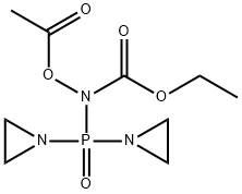 N-Acetyloxy-N-[bis(1-aziridinyl)phosphinyl]carbamic acid ethyl ester Structure
