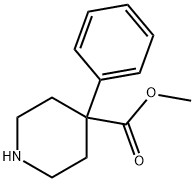 4-フェニル-4-ピペリジンカルボン酸メチル 化学構造式