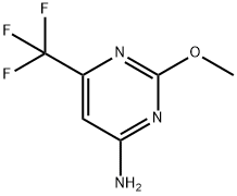 2-メトキシ-6-トリフルオロメチル-4-ピリミジンアミン 化学構造式
