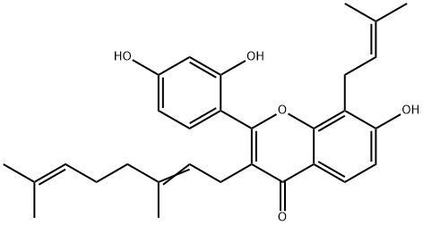 2-(2,4-Dihydroxyphenyl)-3-(3,7-dimethyl-2,6-octadienyl)-7-hydroxy-8-(3-methyl-2-butenyl)-4H-1-benzopyran-4-one|