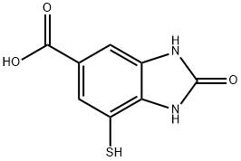 2,3-DIHYDRO-7-MERCAPTO-2-OXOBENZIMIDAZOLE-5-CARBOXYLIC ACID Structure