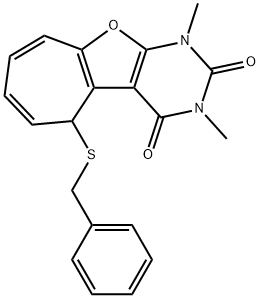 2H-Cyclohepta[4,5]furo[2,3-d]pyrimidine-2,4(3H)-dione,  1,5-dihydro-1,3-dimethyl-5-[(phenylmethyl)thio]-  (9CI)|