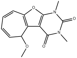 2H-Cyclohepta[4,5]furo[2,3-d]pyrimidine-2,4(3H)-dione,  1,5-dihydro-5-methoxy-1,3-dimethyl-  (9CI) Structure