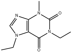 1,7-ジエチル-3-メチル3,7-ジヒドロ-1H-プリン-2,6-ジオン 化学構造式