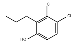 3,4-ジクロロ-2-プロピルフェノール 化学構造式
