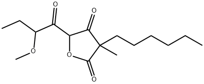 3-Hexyl-5-(2-methoxy-1-oxobutyl)-3-methyl-2,4(3H,5H)-furandione Structure