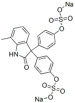 1,3-ジヒドロ-7-メチル-3,3-ビス[4-(ソジオスルホオキシ)フェニル]-2H-インドール-2-オン 化学構造式
