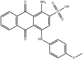 1-amino-9,10-dihydro-4-[(4-methoxyphenyl)amino]-9,10-dioxoanthracene-2-sulphonic acid 结构式