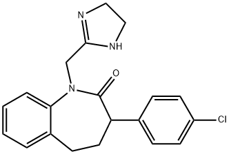 2,3,4,5-Tetrahydro-3-(p-chlorophenyl)-1-[(2-imidazolin-2-yl)methyl]-1H-1-benzazepin-2-one Structure