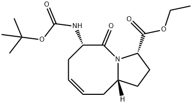 PYRROLO[1,2-A]AZOCINE-3-CARBOXYLIC ACID, 6-[[(1,1-DIMETHYLETHOXY)CARBONYL]AMINO]-1,2,3,5,6,7,10,10A- 结构式