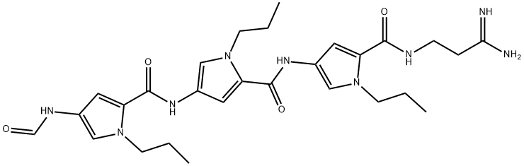 1H-Pyrrole-2-carboxamide, N-(5-(((3-amino-3-iminopropyl)amino)carbonyl )-1-propyl-1H-pyrrol-3-yl)-4-(((4-(formylamino)-1-propyl-1H-pyrrol-2-y l)carbonyl)amino)-1-propyl-,54954-78-8,结构式