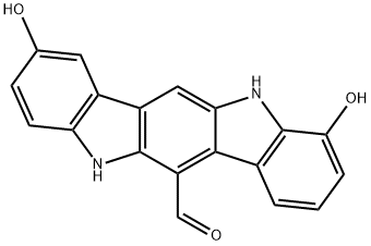 5,11-Dihydro-2,10-dihydroxyindolo[3,2-b]carbazole-6-carboxaldehyde 结构式
