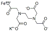 potassium [[N,N'-ethylenebis[N-(carboxymethyl)glycinato]](4-)-N,N',O,O',ON,ON']ferrate(1-) 化学構造式