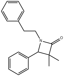 3,3-Dimethyl-4-phenyl-1-(2-phenylethyl)azetidin-2-one,54965-33-2,结构式