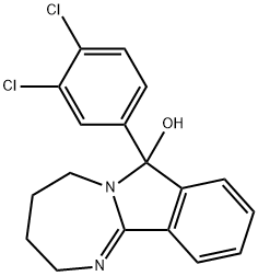2,4,5,7-テトラヒドロ-7-(3,4-ジクロロフェニル)-3H-[1,3]ジアゼピノ[2,1-a]イソインドール-7-オール 化学構造式