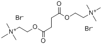 2,2'-[(1,4-ジオキソ-1,4-ブタンジイル)ビスオキシ]ビス[N,N,N-トリメチルエタンアミニウム]·ジブロミド 化学構造式