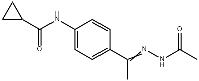 Acetic acid, [1-[4-[(cyclopropylcarbonyl)amino]phenyl]ethylidene]hydrazide Structure