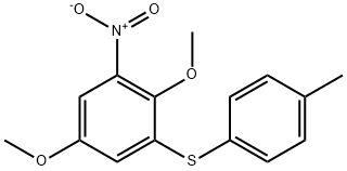 1,4-dimethoxy-6-nitro-2-(p-tolylthio)benzene,55034-13-4,结构式