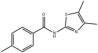Benzamide, N-(4,5-dimethyl-2-thiazolyl)-4-methyl- (9CI) 化学構造式