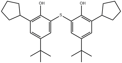 2,2'-チオビス[6-シクロペンチル-4-tert-ブチルフェノール] 化学構造式