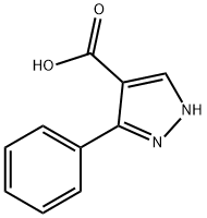 3-苯基-1H-吡唑-4-甲酸, 5504-65-4, 结构式