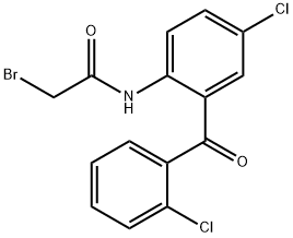 2-ブロモ-N-[4-クロロ-2-(2-クロロベンゾイル)フェニル]アセトアミド 化学構造式