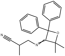 3-[(2,2-Dimethyl-4,4-diphenyloxetan-3-ylidene)amino]-2-methylpropanenitrile Struktur
