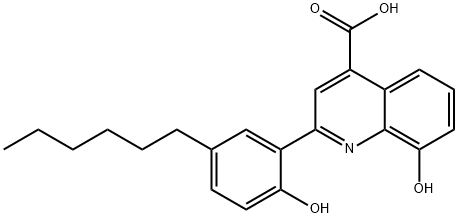 2-(2-hydroxy-5-n-hexylphenyl)-8-quinolinol-4-carboxylic acid,55066-81-4,结构式
