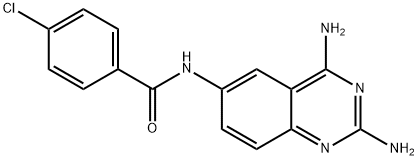 p-Chloro-N-[2,4-diamino-6-quinazolinyl]benzamide 结构式
