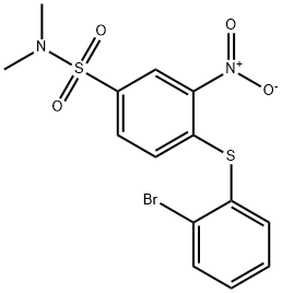 4-[(2-BROMOPHENYL)-THIO]-N,N'-DIMETHYL-3-NITRO-BENZENESULFONAMIDE 化学構造式