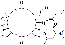 [(2R,3S,4R,6S)-4-dimethylamino-2-[[(1S,2E,5R,7R,8R,9S,10R,14S,15R,16R) -14-ethyl-10-hydroxy-1,5,9,15-tetramethyl-4,12-dioxo-7-(2-oxoethyl)-13 ,17-dioxabicyclo[14.1.0]heptadec-2-en-8-yl]oxy]-6-methyl-oxan-3-yl] bu tanoate,55103-30-5,结构式