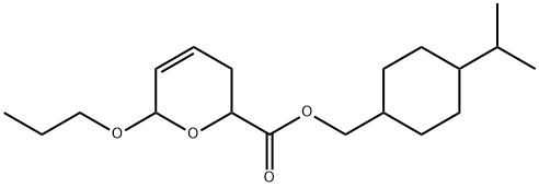 3,6-ジヒドロ-6-プロポキシ-2H-ピラン-2-カルボン酸4-(1-メチルエチル)シクロヘキシル 化学構造式