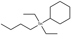Butylcyclohexyldiethylstannane Struktur